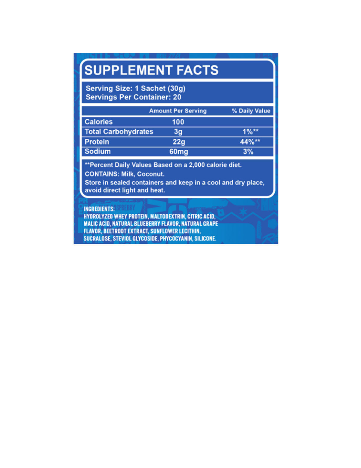 QWENCH Clear Whey Protein - Blue Raspberry - Tastes Like Juice - 22g packets