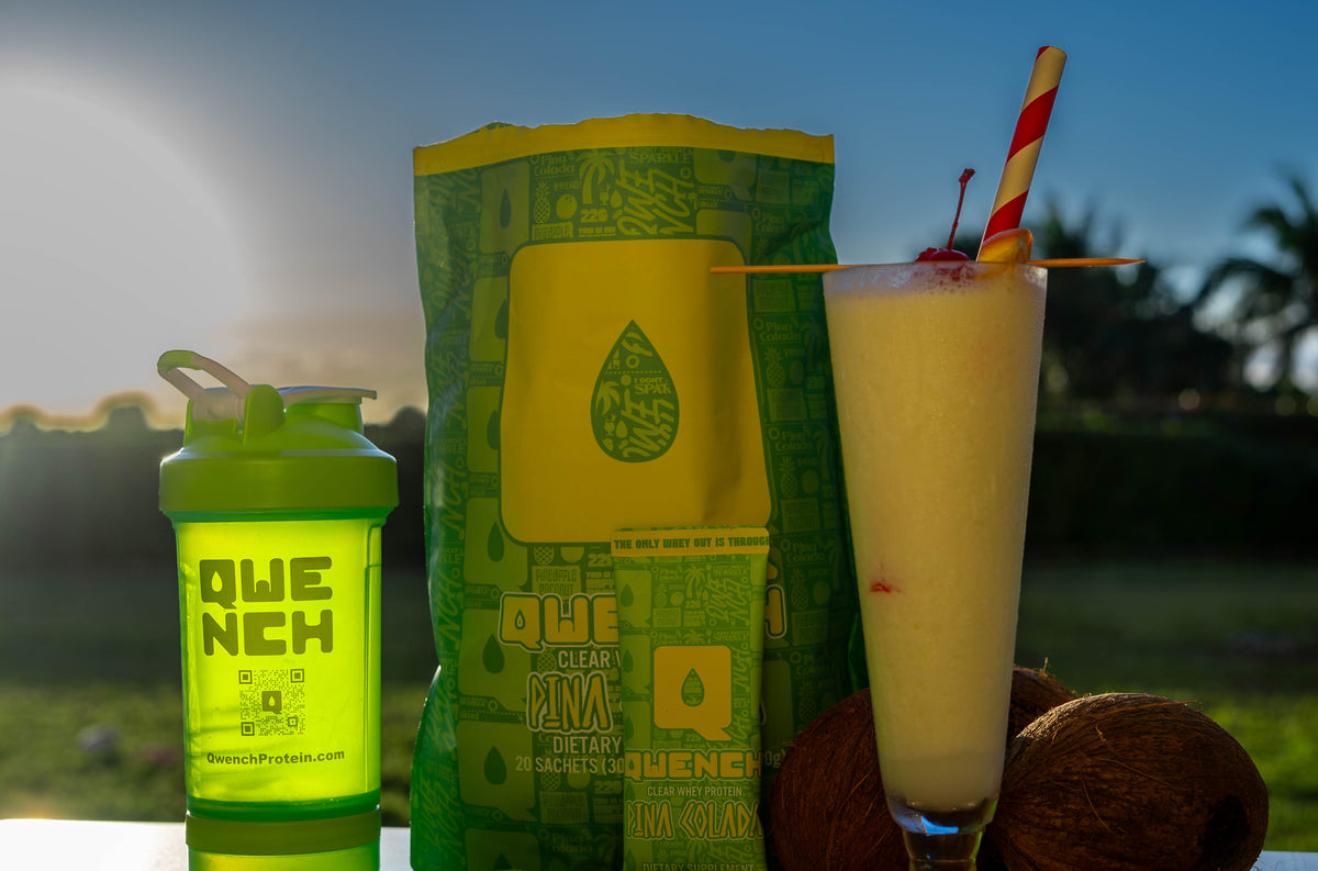 QWENCH Clear Whey Protein - Pina Colada - Tastes Like Juice - 22g packets