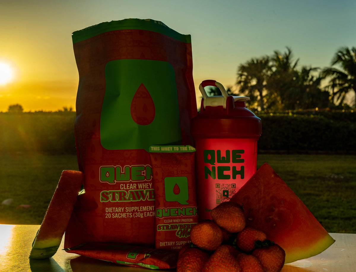 QWENCH Clear Whey Protein - Strawberry Melon- Tastes Like Juice - 22g packets
