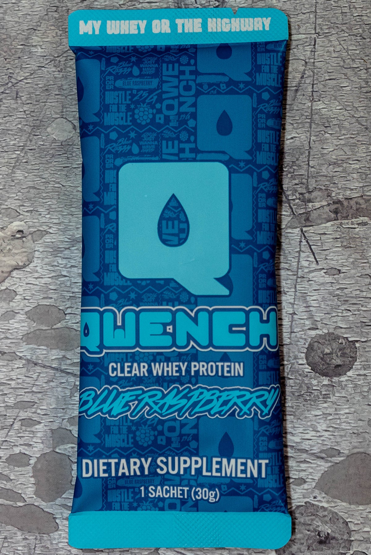 QWENCH Clear Whey Protein - Blue Raspberry - Tastes Like Juice - 22g packets