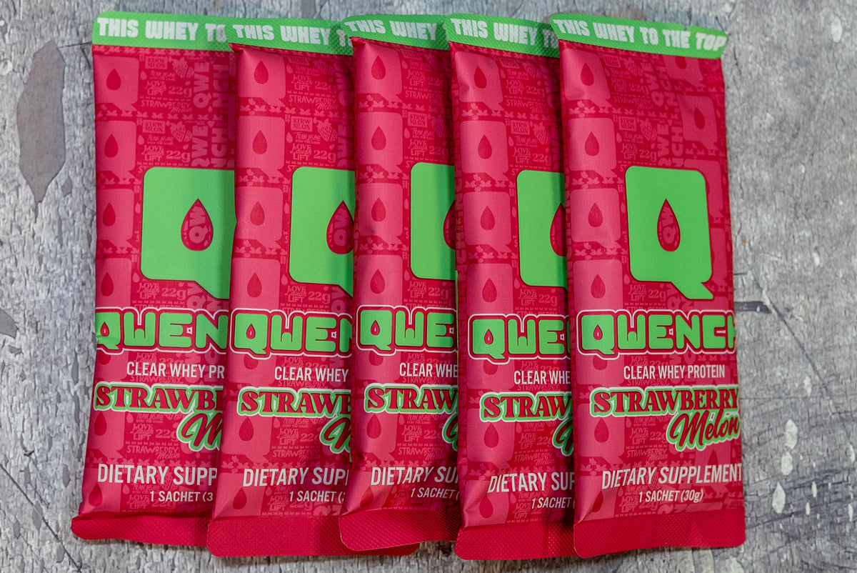 QWENCH Clear Whey Protein - Strawberry Melon- Tastes Like Juice - 22g packets