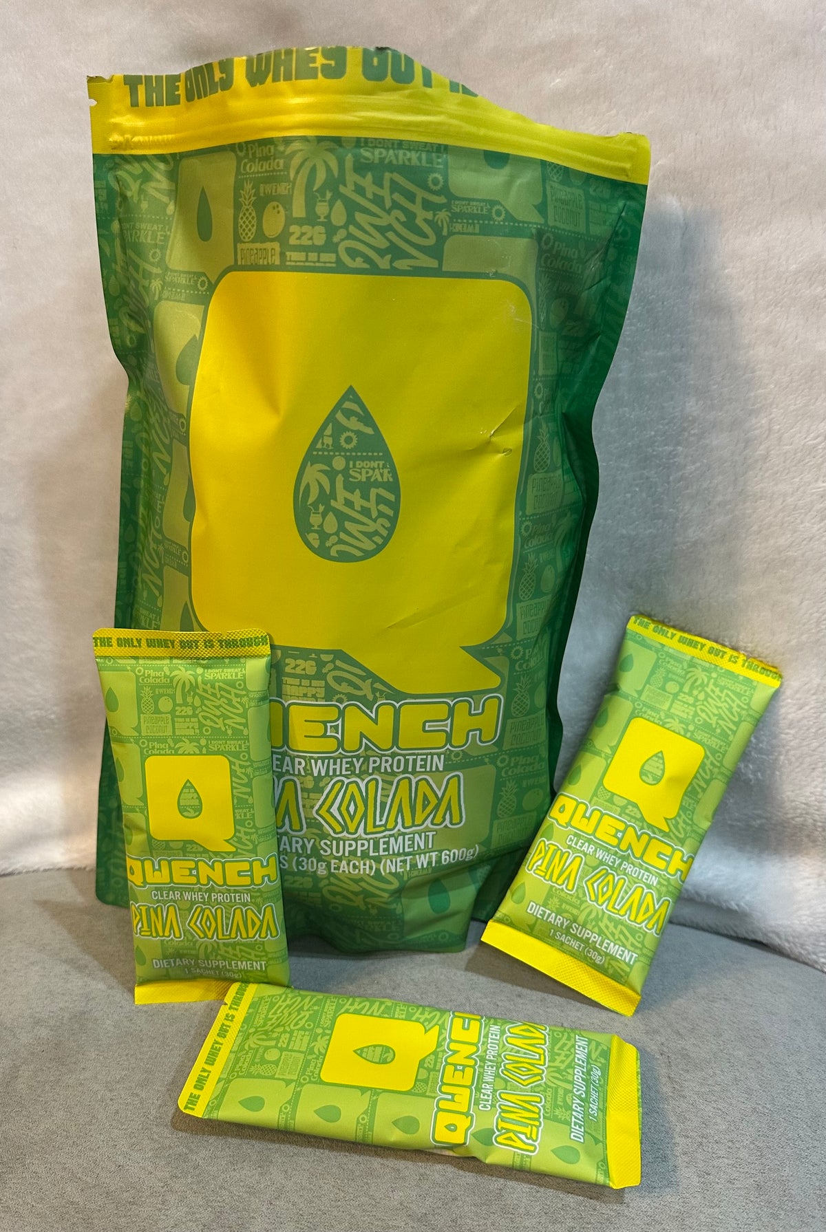 QWENCH Clear Whey Protein - Pina Colada - Tastes Like Juice - 22g packets