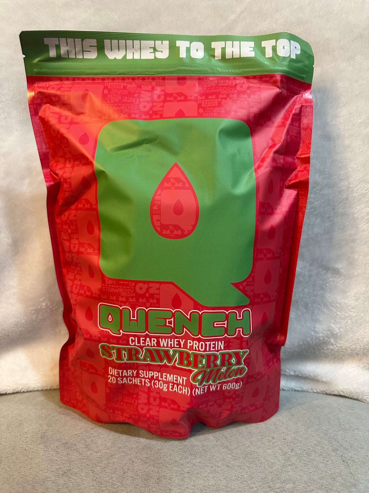 QWENCH Clear Whey Protein - Strawberry Melon- Tastes Like Juice - 22g packets