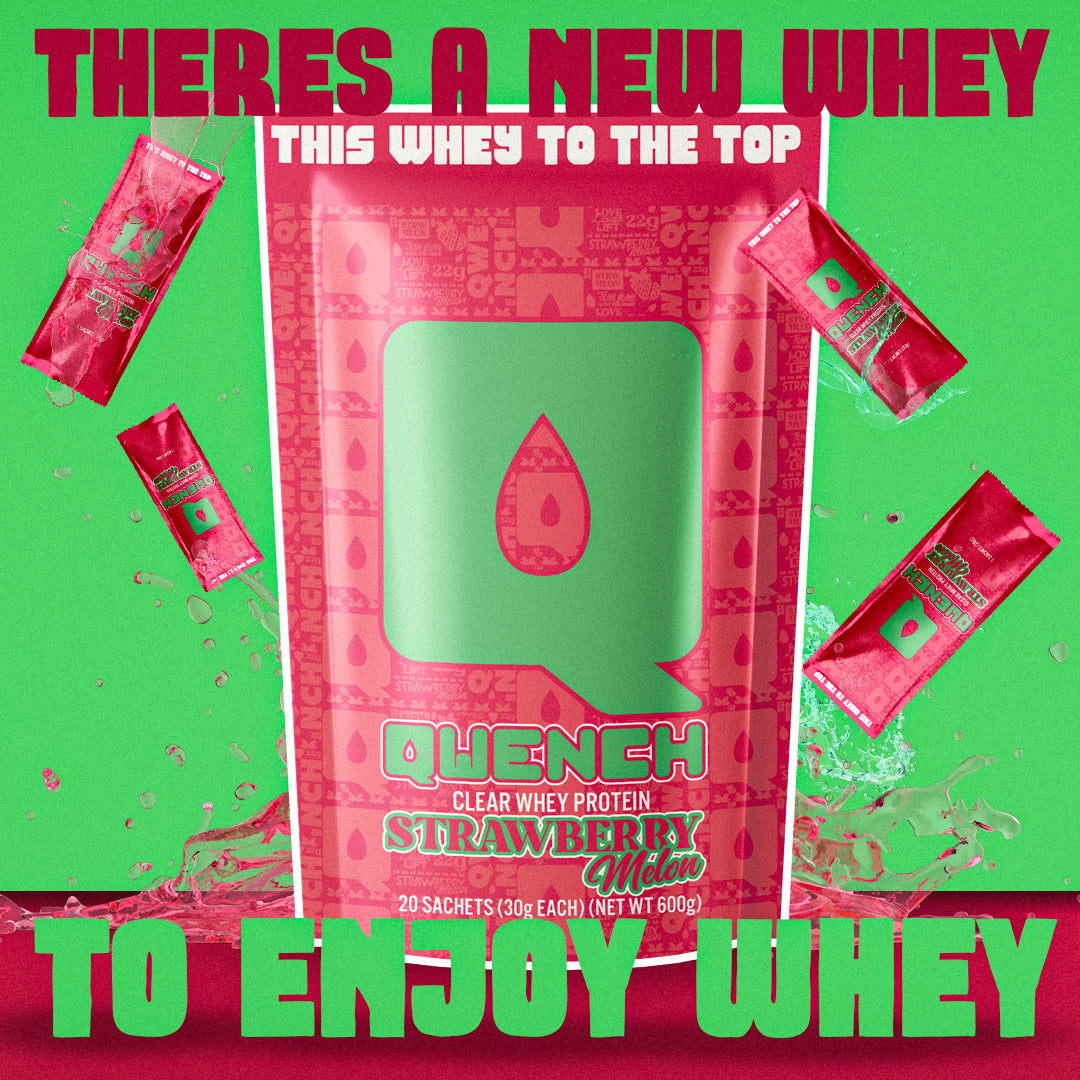 QWENCH Clear Whey Protein - Strawberry Melon- Tastes Like Juice - 22g packets